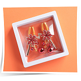 キュートな赤いクリスタルフラワーニップルクリップ 鈴付き