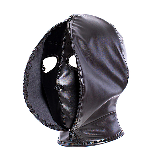 ジッパーで開閉可能なダブルレイヤーの二重全頭拘束マスク
