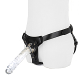 リング式ペニスバンド シリコン製ディルド付き ブラック