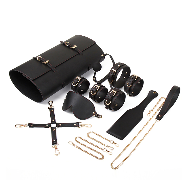 SM複合拘束10点セット 黒 収納バッグ付き