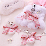 ふわふわで可愛い肉球のチェック柄リボンアナルプラグ