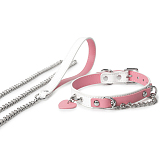 ラブリーなハートが付いた洗練された本革SM首輪 リード付き