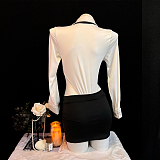 オープンクロッチ色っぽい秘書風セクシーコスプレ4点セット