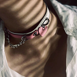 ラブリーなハートが付いた洗練された本革SM首輪 リード付き