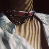 ラブリーなハートが付いた洗練された本革SM首輪 リード付き