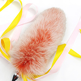 リボン付きのふわふわな尻尾付きのアナルプラグ オレンジ