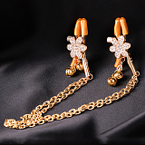 クリアクリスタルフラワーニップルクリップ チェーンタイプ