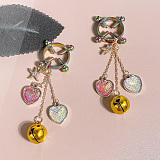 リボン飾りと鈴の組合せで無敵可愛いリングニップルクリップ 四タイプ