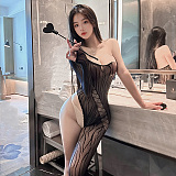 究極セクシーなアシンメトリーメッシュボディストッキング