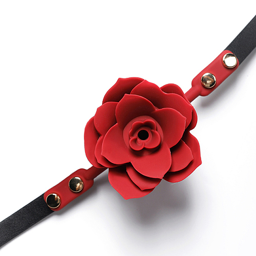 口に薔薇の花が咲くシリコンローズボールギャグ 3.6cm/4cm