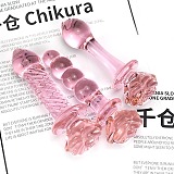 愛に満ちたピンクローズのガラスアナルプラグ