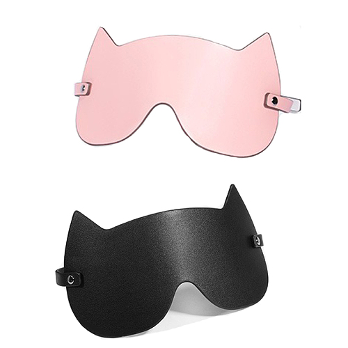 視界を奪うかわいい猫みみSM拘束アイマスク 黒/ピンク