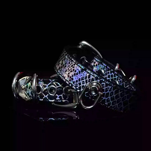 妖しくかわいいヘビ柄SM拘束手枷 水色/ピンク/白/黒