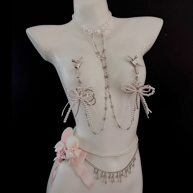 アリスのシークレット パールチェーンニップルクリップ&ウエストチェーン