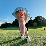 リボン付きのふわふわな尻尾付きのアナルプラグ オレンジ