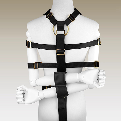 亀甲縛り風SM束縛ストラップハーネス 上半身拘束ストラップ