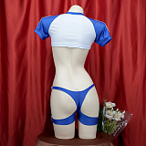 スポーティーセクシーブルマ風クロップドトップ＆ハイレグショーツセット
