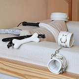 SMグッズ 拘束具 セット 初心者向け 8点 スターターセット 黒 白 (SM Goods Restraint Set Beginner 8 Pieces Starter Set Black White)
