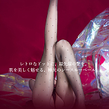 【股あき】透けるドット柄セクシーシースルーボディスーツ ニップレス付き