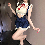 清純×過激な放課後の誘惑 JK風サスペンダースカートコスプレ