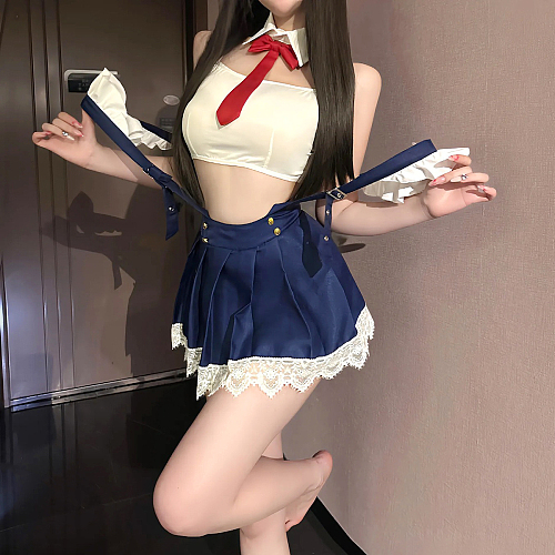 清純×過激な放課後の誘惑 JK風サスペンダースカートコスプレ