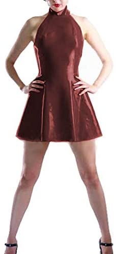 12 Colors PVC A-Line Mini Dress Sexy Sleeveless Halter Skater Dress