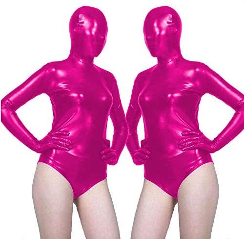 17 Colors Masked Cosplay Catsuit Lady High Cut Bodysuit with Gloves