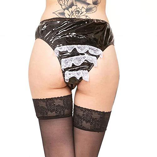 Novelty PVC Women Briefs Lace Underpants Sexy Elastic Waist Panties