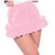 26 Colors Lovely Women PVC Mini Skirt Wet Look A-line Ruffle Skirt