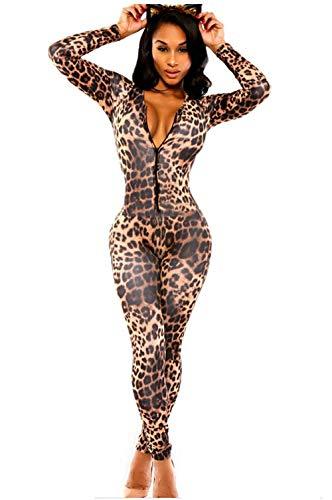 Women's Spandex Dancewear Catsuit Bodysuit Leopard Prints Unitard