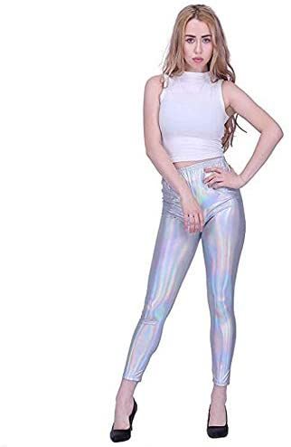 Women Fashion Street Laser Pants Holographic Pole Dancing Leggings