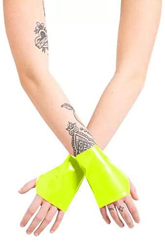Plus Size S-7XL Women Short Fingerless Gloves Fashion Punk PVC Wrist Gloves