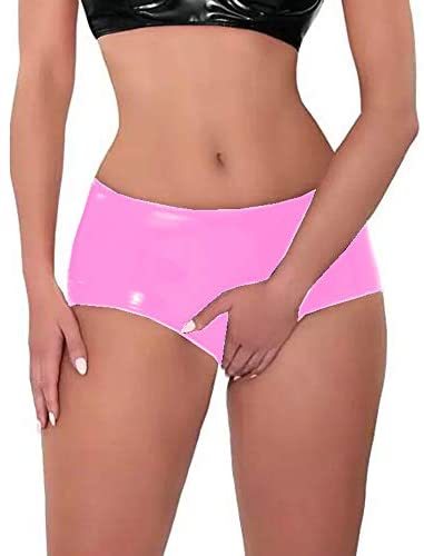 Plus Size 7XL Open Crotch Sexy Panties Women Low Waist PVC Briefs