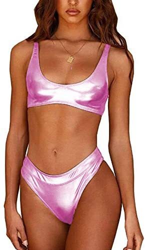 Plus Size Summer Micro Bikini Set Ladies Crop Top + High Cut Briefs