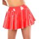 Plus Size Candy Color High Waist Mini Skirt Lady PVC Pleated Skirt