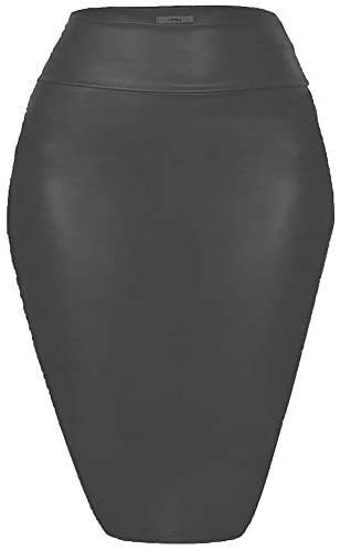 17 Colors High Waist Bandage Skirt Ladies Faux Leather Midi Skirt