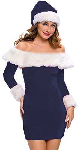 7XL Santa Claus Cosplay Dress Christmas Off Shoulder Velvet Dress