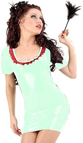23 Colors Ruffle Scoop Neck Slim Dress Lady Short Sleeve Back Zipper Mini Dress
