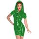 12 Colors Gothic Zipper PVC Mini Dress Hooded Witch Cosplay Dress