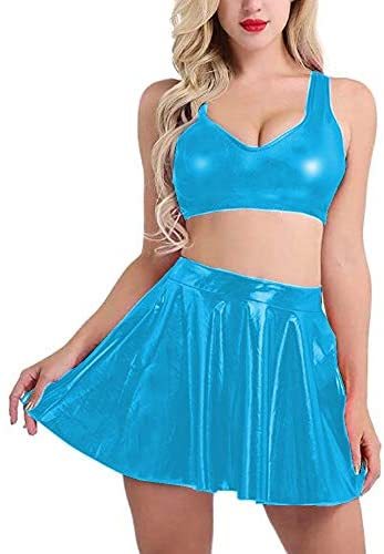 17 Colors Crop Top Pleated Skirt 2 Piece Set Dancing Mini Top+Skirt