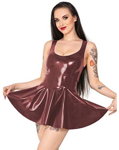 12 Colors Lady Sexy PVC Tank Dress Wetlook A-line Scoop Neck Dress