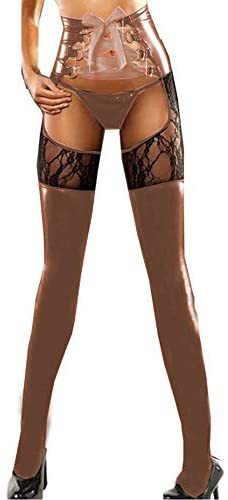 19 Color Lace Up Stockings Lady Lace Patchwork Crotchless Pantyhose