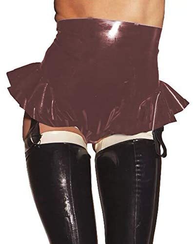 25 Colors High Waist PVC Shorts Lady Wide Leg Flare Shorts+Garter