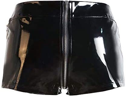 12 Colors Punk Ladies Short Pants Sexy Zip Open Crotch PVC Shorts
