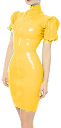 12 Colors PVC Skinny Dress+Gloves Lady Dancing Wet Look Dress Set