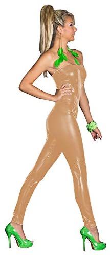 Strapless Skinny Jumpsuit Women Faux Leather Stretch Shiny Jumpsuit