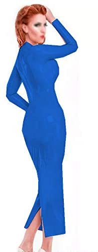 12 Colors Mock Neck Long Sleeve Dress Ladies Split Slim Long Dress