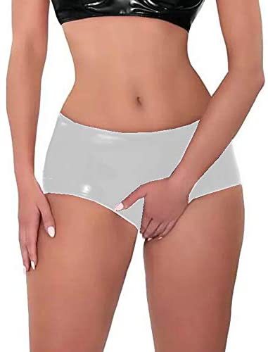 Plus Size 7XL Open Crotch Sexy Panties Women Low Waist PVC Briefs