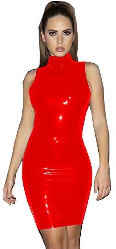 Plus Size Sexy Zip Back Split Club Dress Lady Sleeveless Mini Dress