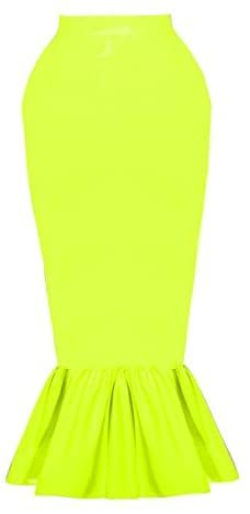 Plus Size Ladies Wetlook PVC Mermaid Skirt Fashion Bodycon Long Fishtail Skirt